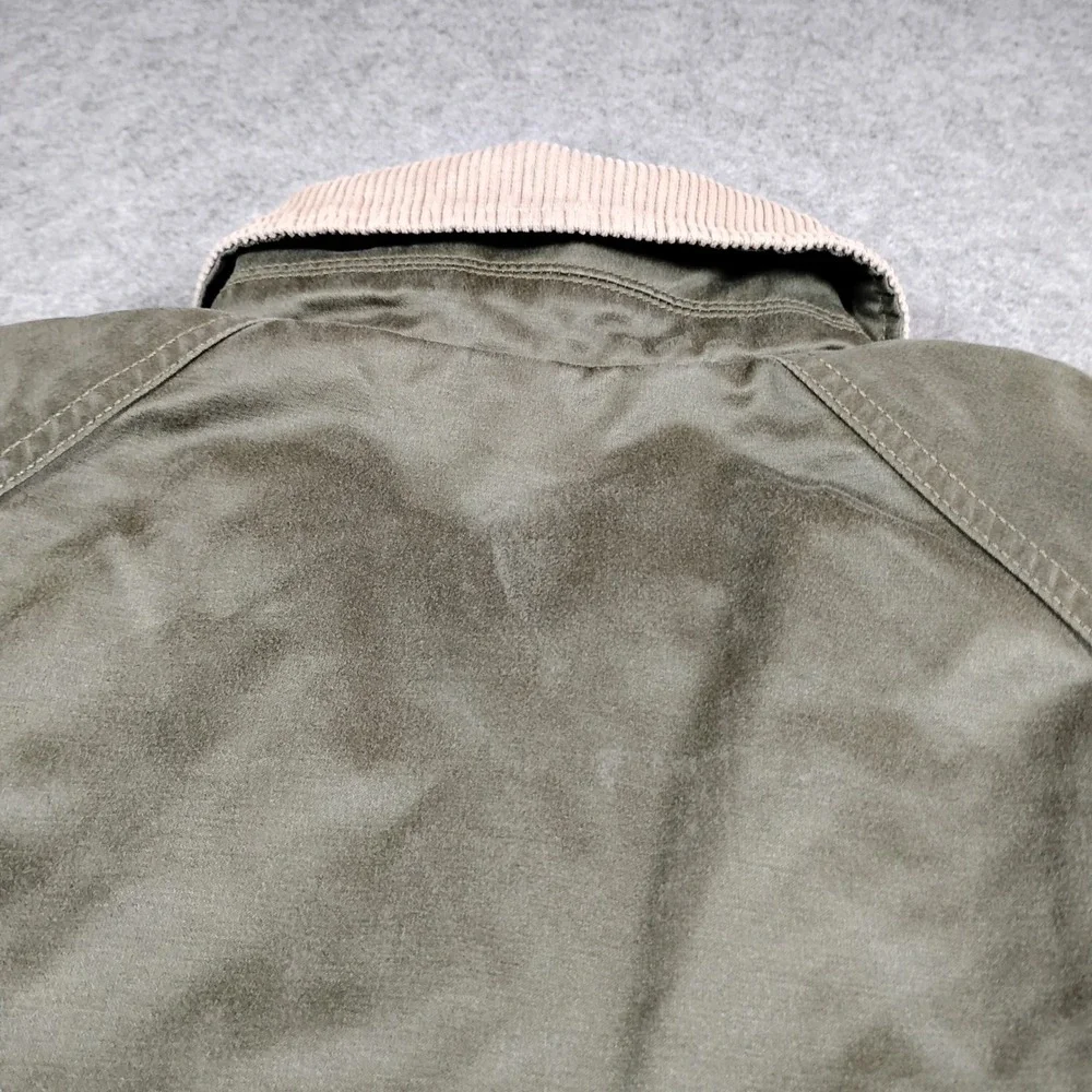 Abercrombie & Fitch Mens XL Olive Green‎ Corduroy Collar Barn Jacket 144-414